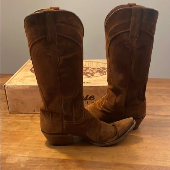 Brown Suede Cowboy Boots - Picture 1 of 12